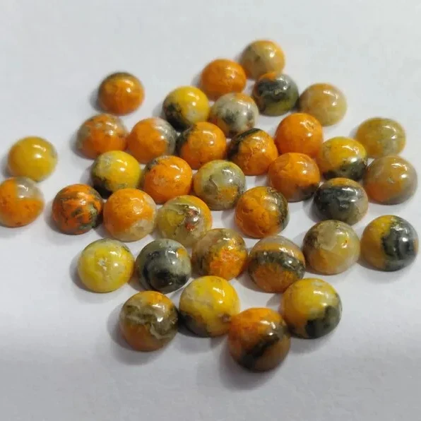 Wholesale Natural Bumble Bee Jasper round Cabochon Crystal Gemstone for Crafting Necklaces and Rings