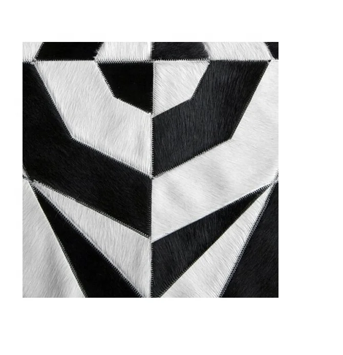 Patchwork Cowhide Real Fur Leather Nomad Black/White carpets For home and office Indoor And Outdoor decoration