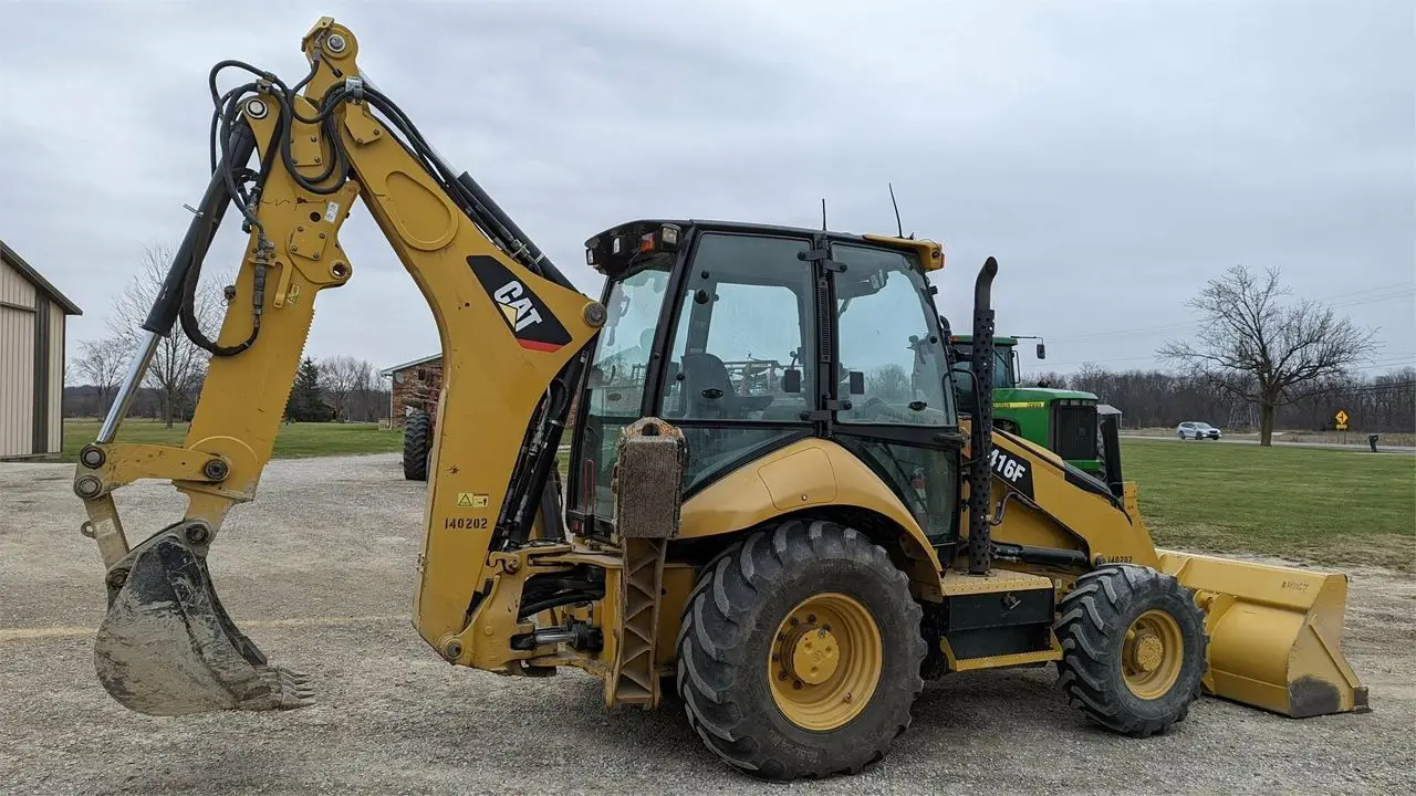 2014 погрузчик Caterpillar 416F с фронтальным погрузчиком моторный насос коробка передач гидравлический цилиндр используется