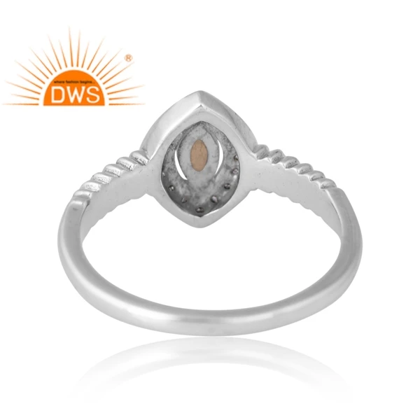 Latest Selling Sterling Silver Palladium Plated Natural Citrine & White Topaz Gemstone Ring Custom Jewelry Manufacturer