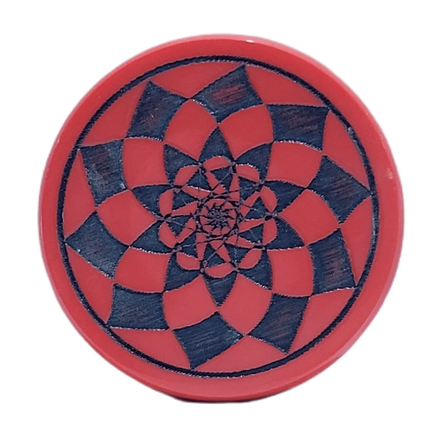 Premium Quality Floral Engraved red and Black Resin striker for carrom at wholesale rate by ZAM ZAM IMPEX