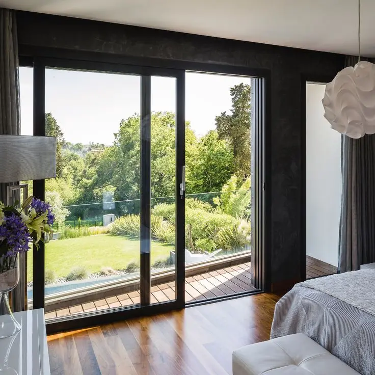 Easy Install Easy Use Aluminum Sliding Door 2 Panels Made Of Thermal Break Aluminum Cancel Noises Heat Insulation 2024