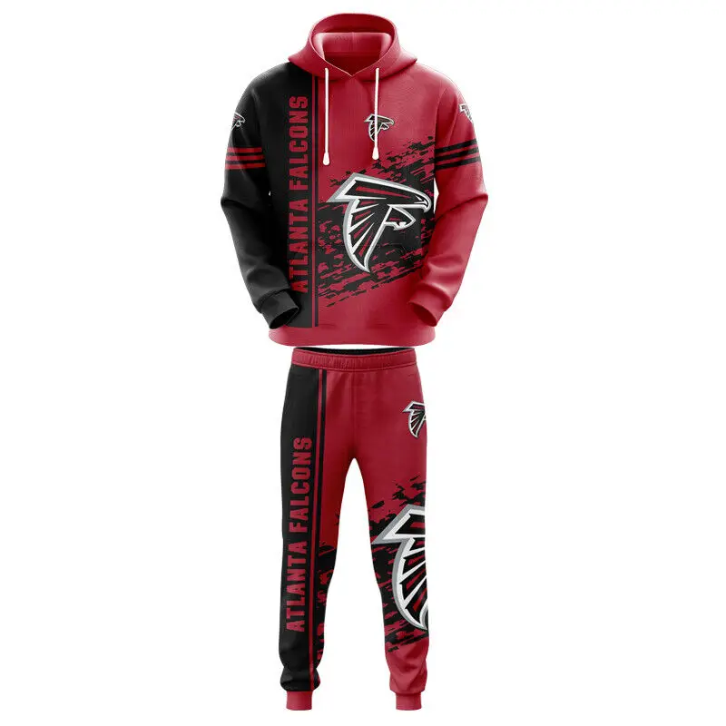 Atlanta Falcons Mens Football Sweatsuit Jogging Hoodie Sweatpants Sports Suit