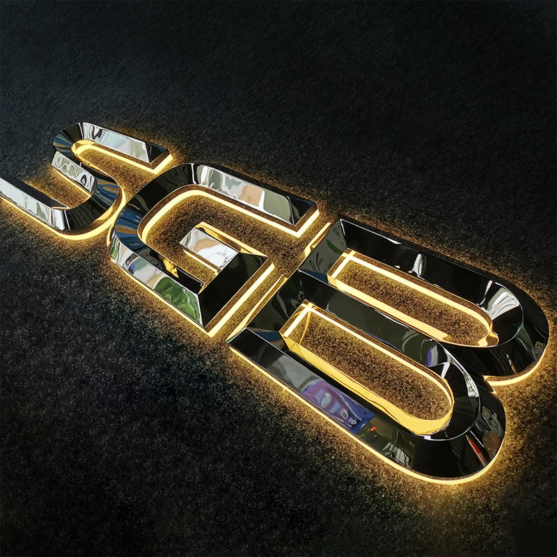 Custom Led Logo Sign Decoration Metal Stainless Steel Letters Backlit Signage Business Signboard Company Outdoor Wall Signs