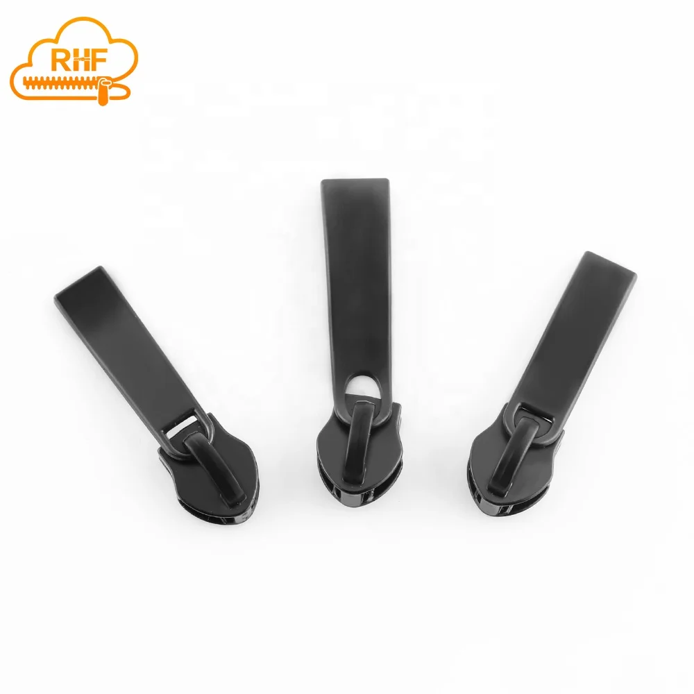 Free Sample Metal Zipper slider for School Bag #3 #5 Black heavy duty Zipper Puller