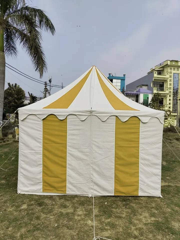 Premium 4x4 Meter Medieval Square Tent Durable Cotton Canvas Reenactment Faire Camping-Easy Setup All-Weather Waterproof