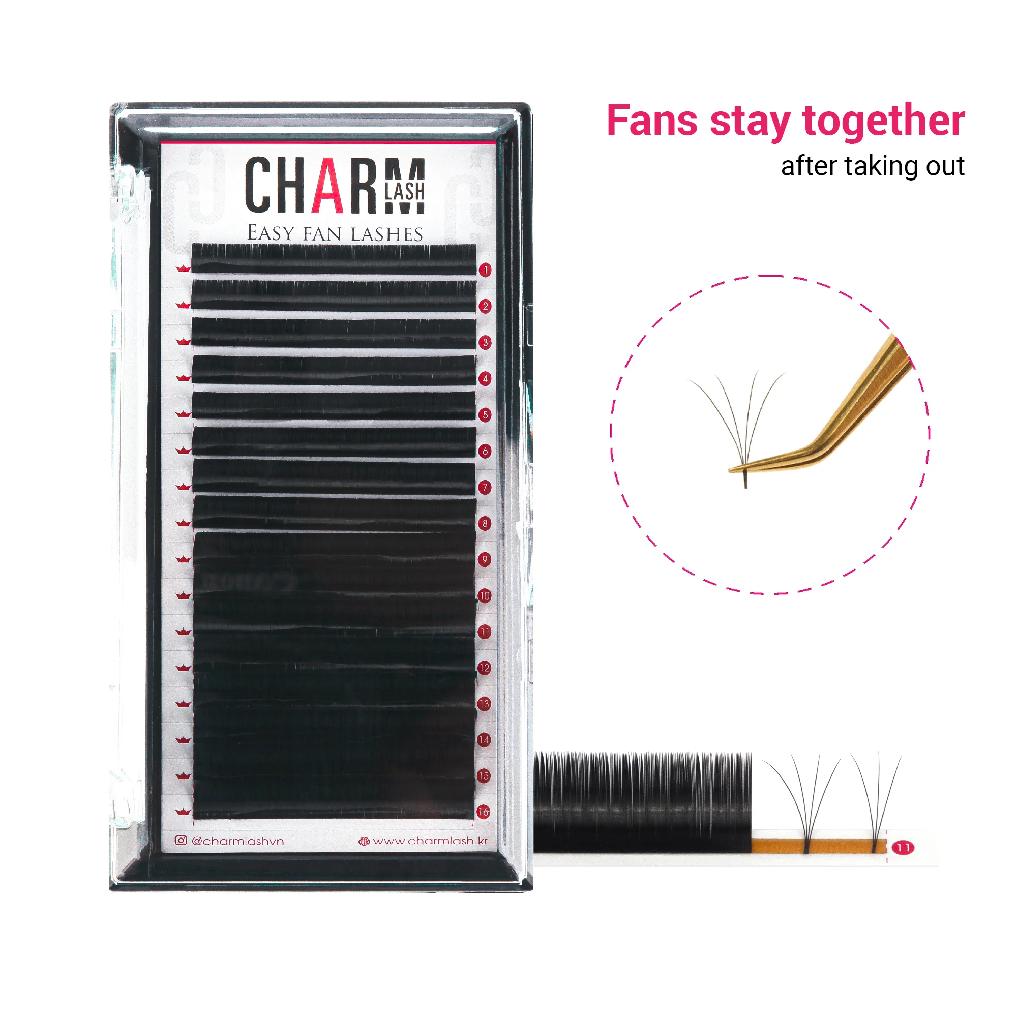 Korean PBT black matte private case eyelash extensions mega volume mink lashes supplies easy fan eyelash extensions 20 rows