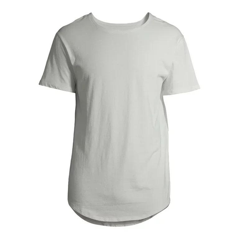 breathable Custom Print Logo Plain T shirt for Men Extended Long Elongated T Shirt 2024 made