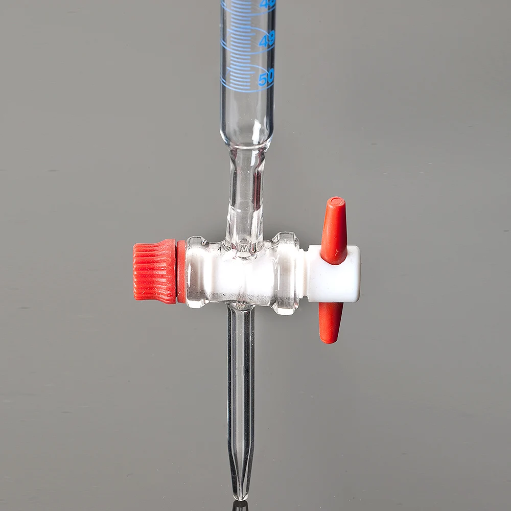 Laboratory Burette with PTFE Key Stopcock / Measuring Transparent Glass Burette Pipette buy From Indian Exporter