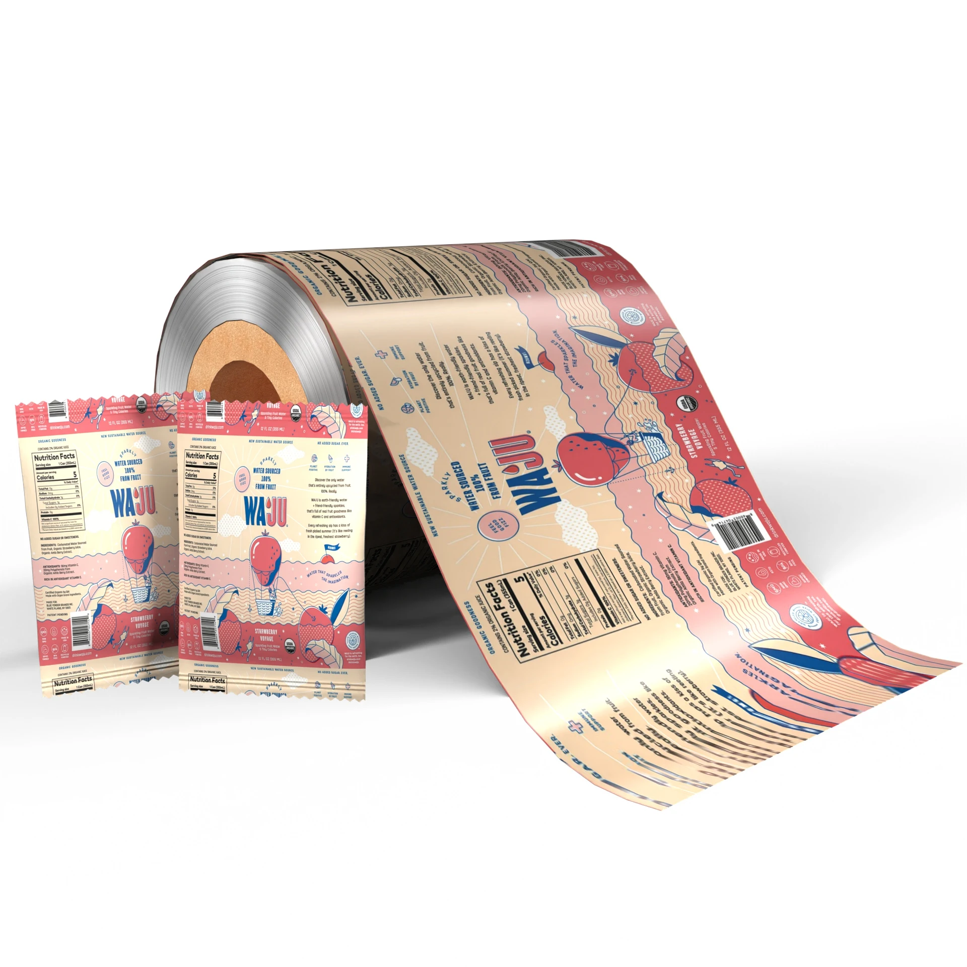 Напечатанная на заказ пищевая упаковка рулонная пленка ламинированная Пластиковая Гибкая Упаковка рулон Автоматическая Пленка Саше пленки