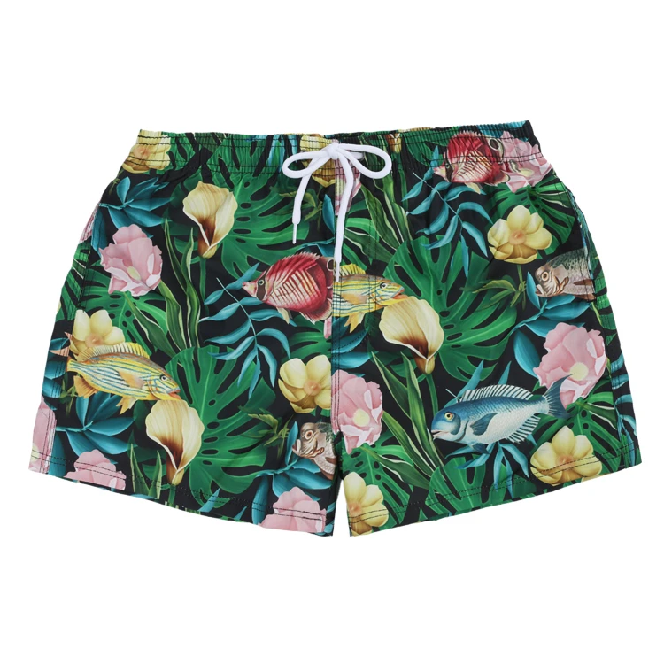 Direct Factory Price Men Beach Short Sublimation Prints Beach Shorts For Men Swim Trunks With Quickly Dry Polyester Fabric