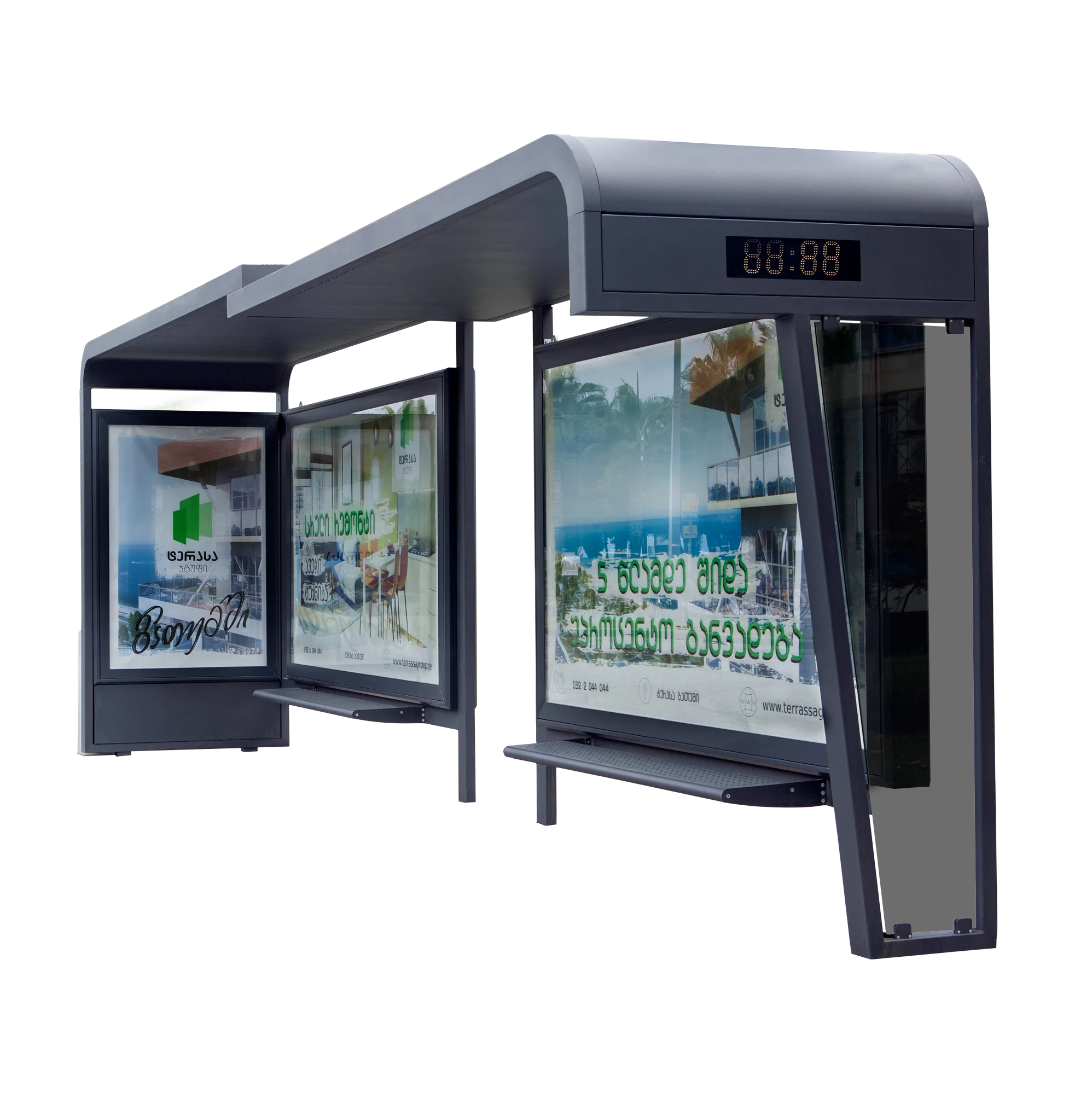 Алюминиевое автобусное укрытие с рекламным лайтбоксом алюминиевая автобусная остановка для роскошных районов современная мода