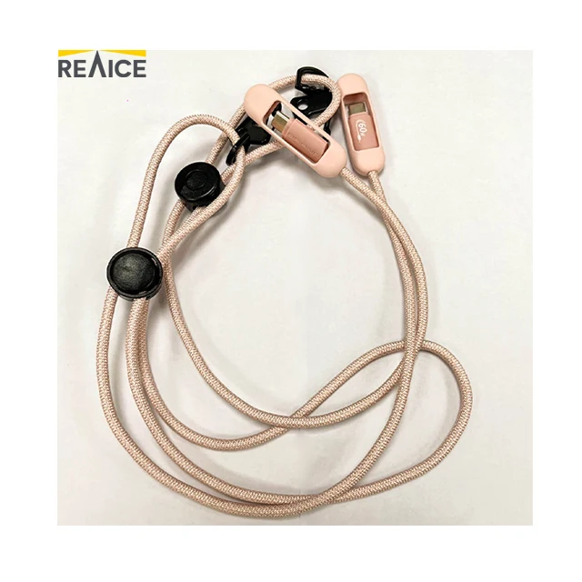 Hot Selling braided Lanyard 60W USB Type C to C PD Fast Charging and Data Transfer Cable Cross-body Strap for Mobile Phone