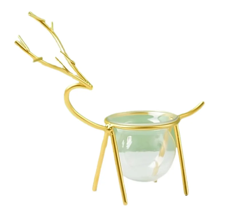 Reindeer Shape Wire Candle Holder Stand Factory Price Unique Christmas Decorative Ornament Shelf & Table Decor High Quality