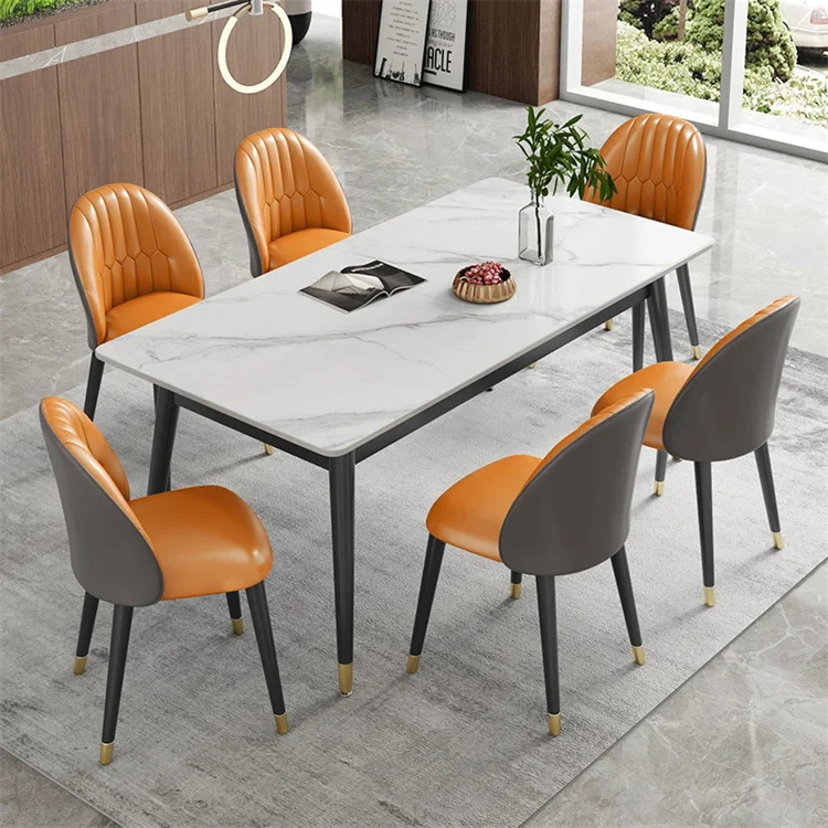 Modern 6-Seater round Marble Set Best Price Home Furniture for Supermarket Mall and Home Bar Wooden Material Dining Table
