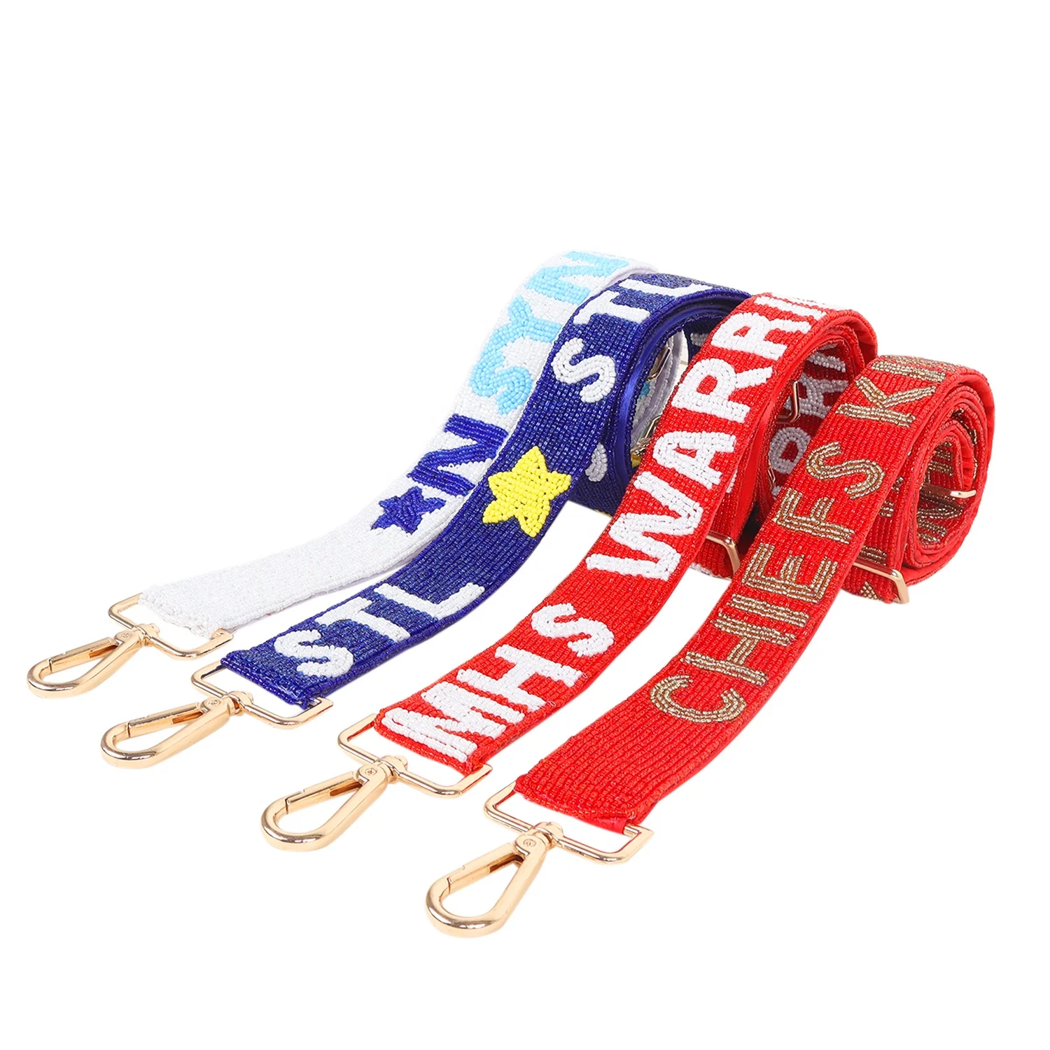 New Arrival Handmade Designer Ladies Beaded Mobile Phone Strap Seed Bead Guitar Strap Game Day Strap Clear Bag Strap Wholesale