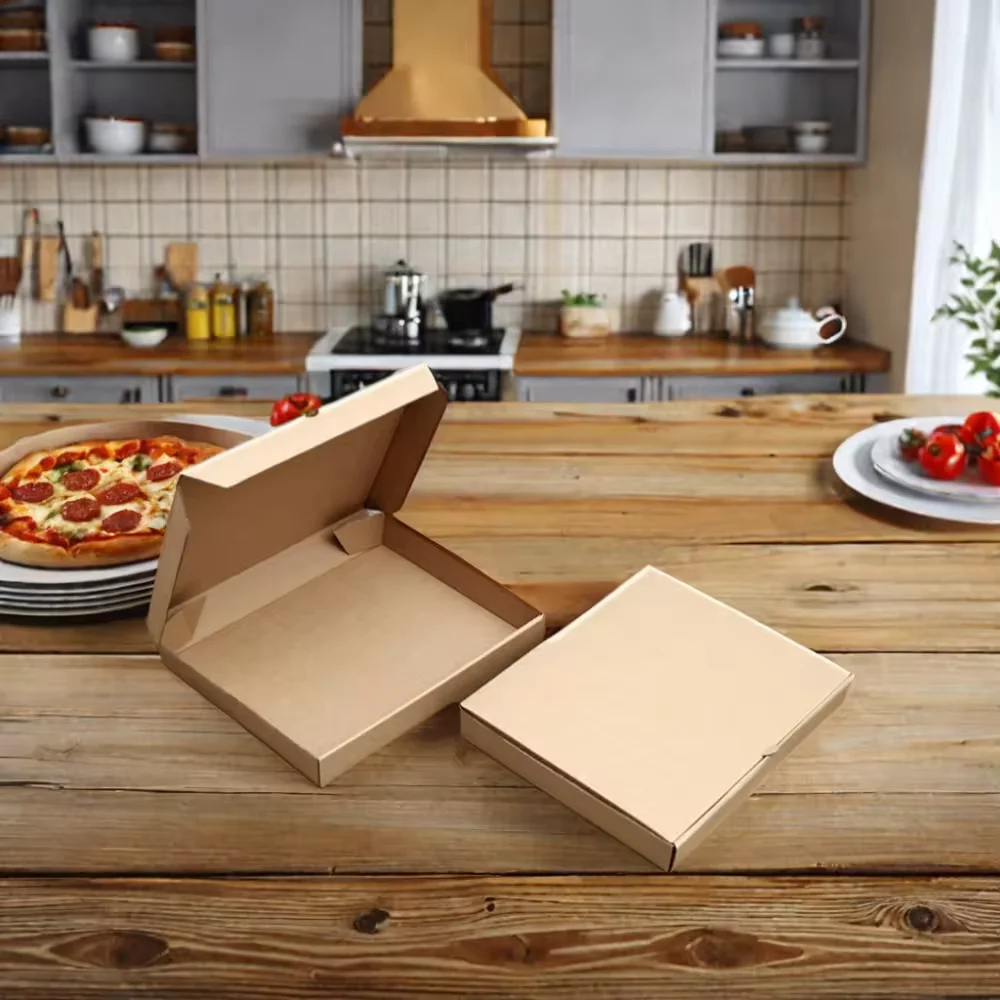 Eco-Friendly Customizable Shape Turkish Paper Pizza Boxes for Food Packaging in Industrial Use