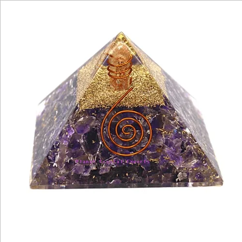 Handmade 60mm Amethyst Orgonite Pyramid Natural Crystal Gemstone Chakra Love Style for Energy Healing-Buy from PLANET CRYSTAL EX