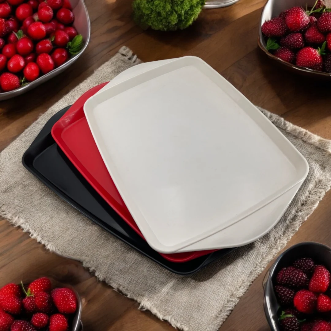Rectangular Large Plastic Serving Tray For Restaurant Hotel Banquet