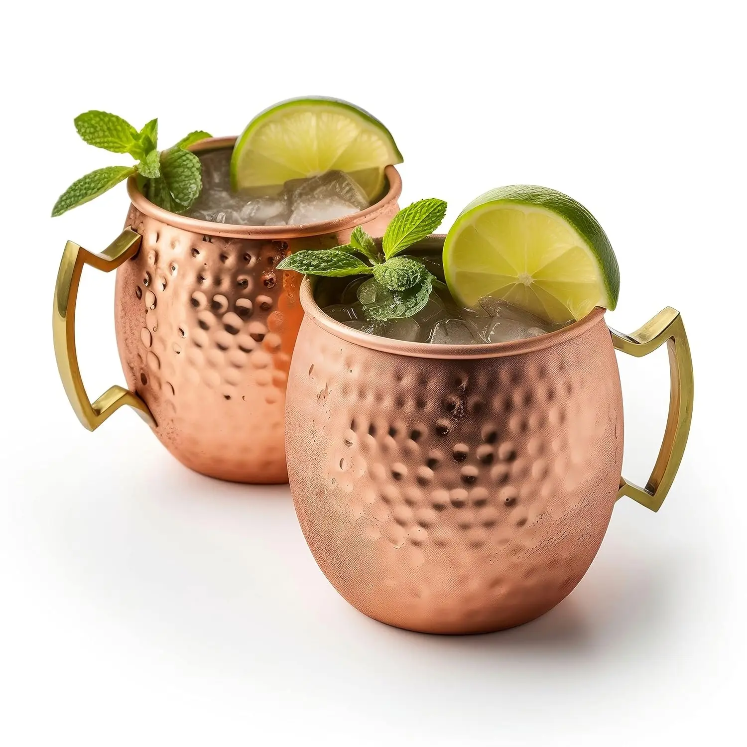 Hammered High Quality Cocktails Beer Cold Beverages Gift 200 ml Pure Copper Ergonomic Brass Handle Nickel Plating For Resistance