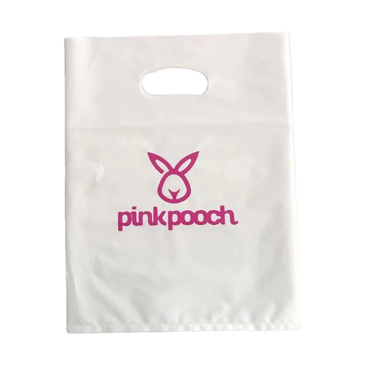 100pcs starts one logo printed WHITE colors plastic waterproof bags for shopping clothes packaging bags with handle