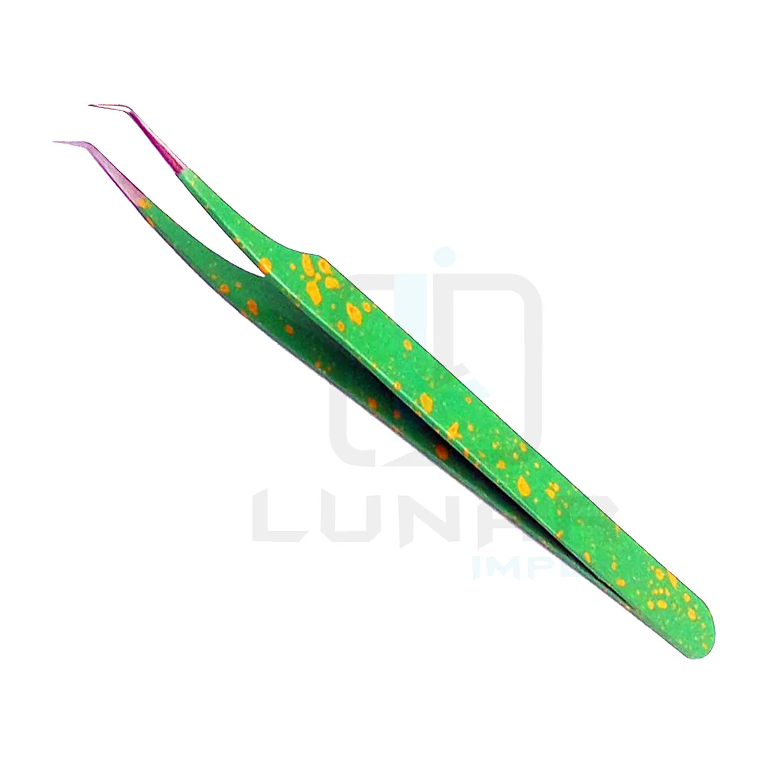 New Lash Applicator Beauty Green Color With Customized Design And Curved Fiber Tip Eyelash Extension Tweezers With Strong Grip