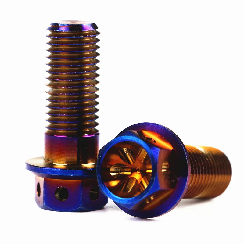 High Quality Burnt Blue Titanium Custom Torx Flange Bolt for Motorcycle GR5 M6 Titanium bolts