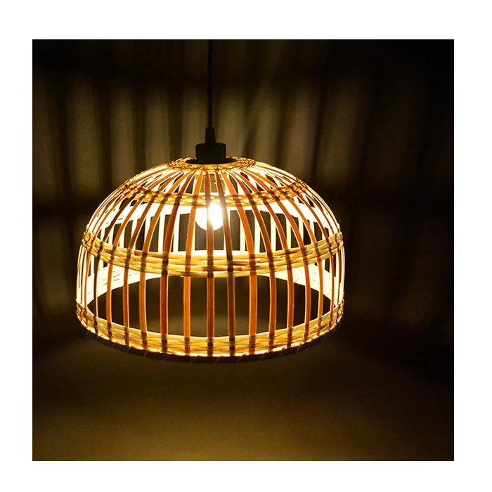 Eco-Friendly Large Chandelier Lampshade Creative Bamboo Lanterns Art Rattan Home Tea House Restaurant Decorative Features Bulb