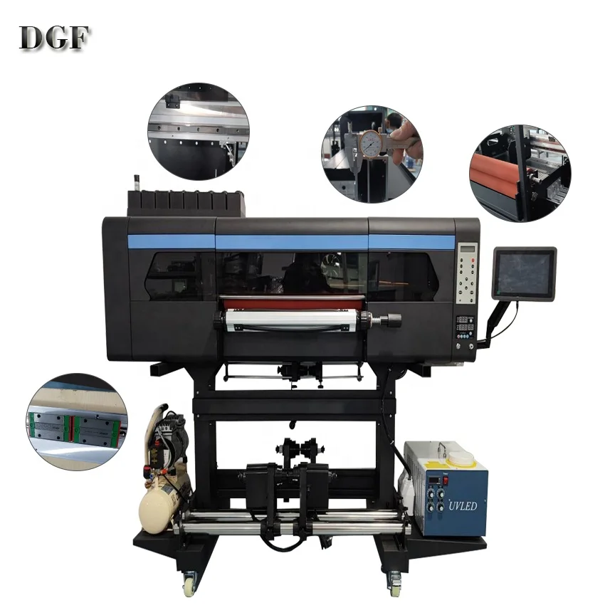 60 cm UV DTF Printer with Integrated Ab-film 4 I3200 Head A1 Multipack UV DTF Roll-to-roll with Laminator
