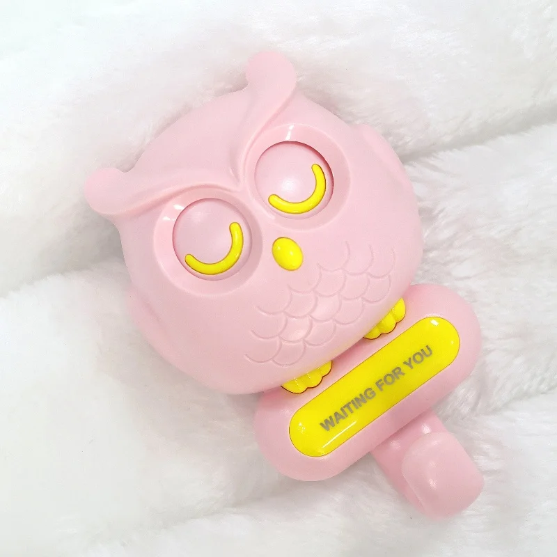 Pink owl eyes blink hook for key chain hanger deco hold up to 2.5kg with sticker to stick to the wall