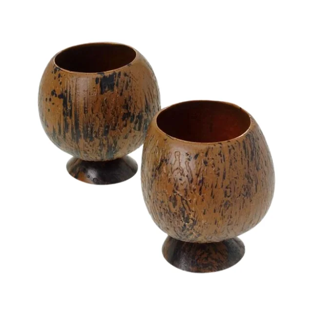 HANDICRAFT COCONUT SHELL CUP SET / ECO FRIENDLY REUSABLE COCONUT CUP WITH CHEAP PRICE 2024 FROM VIETNAM