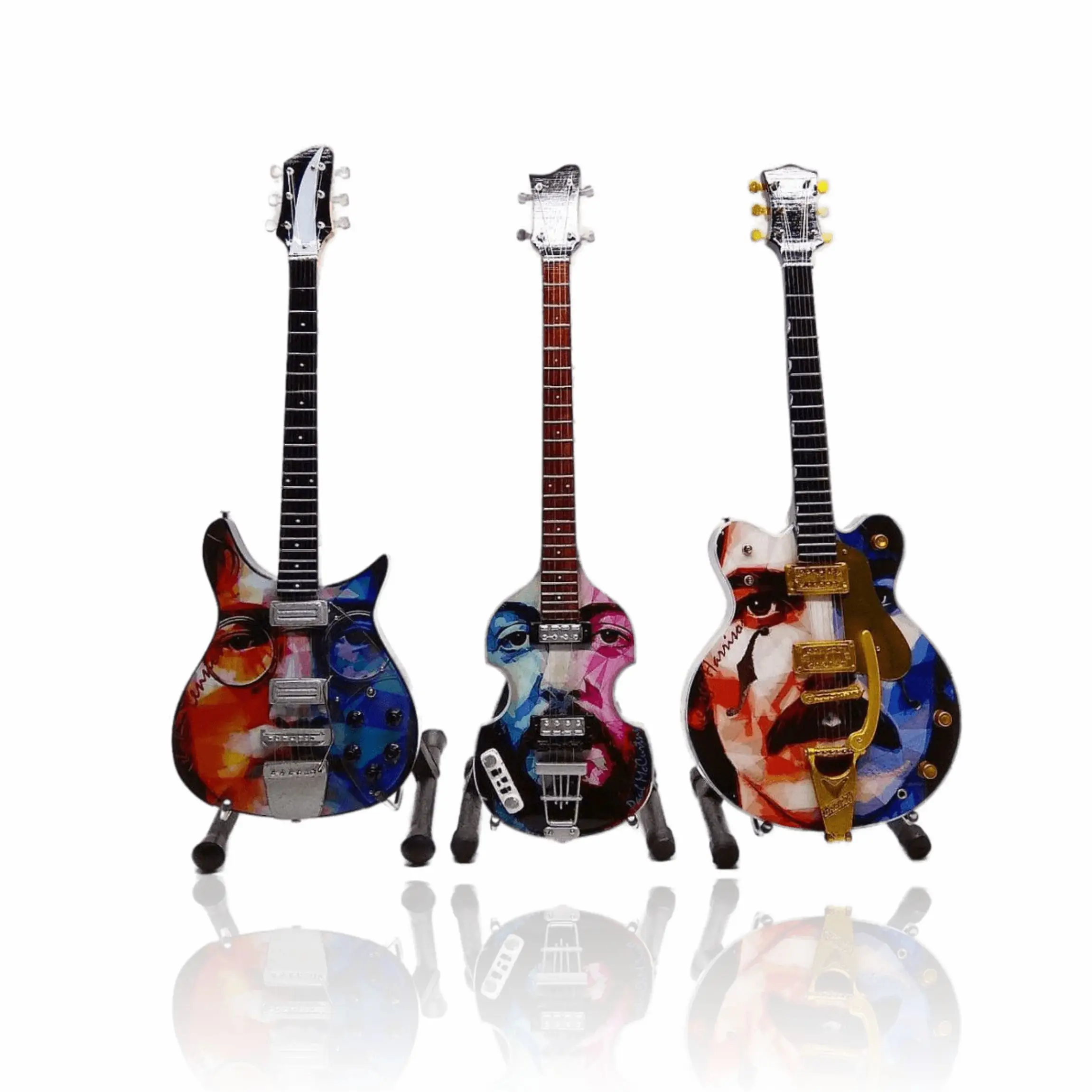 EXCLUSIVE MINIATURE GUITAR THE BEATLES 10 INCH INCLUDE STAND GUITAR FOR DECORATION MUSIC