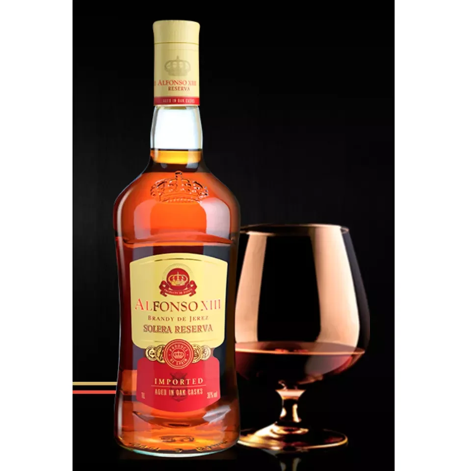 Aged 18 Months Light Amber Coloured 36% Top Selected Spirits Distilled Wine Spirits Bottle Alfonso I Brandy