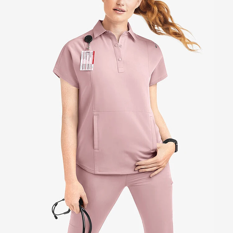 Scrubs Uniforms New 2023 Polo Collared Scrub Top Scrub Polo Shirt