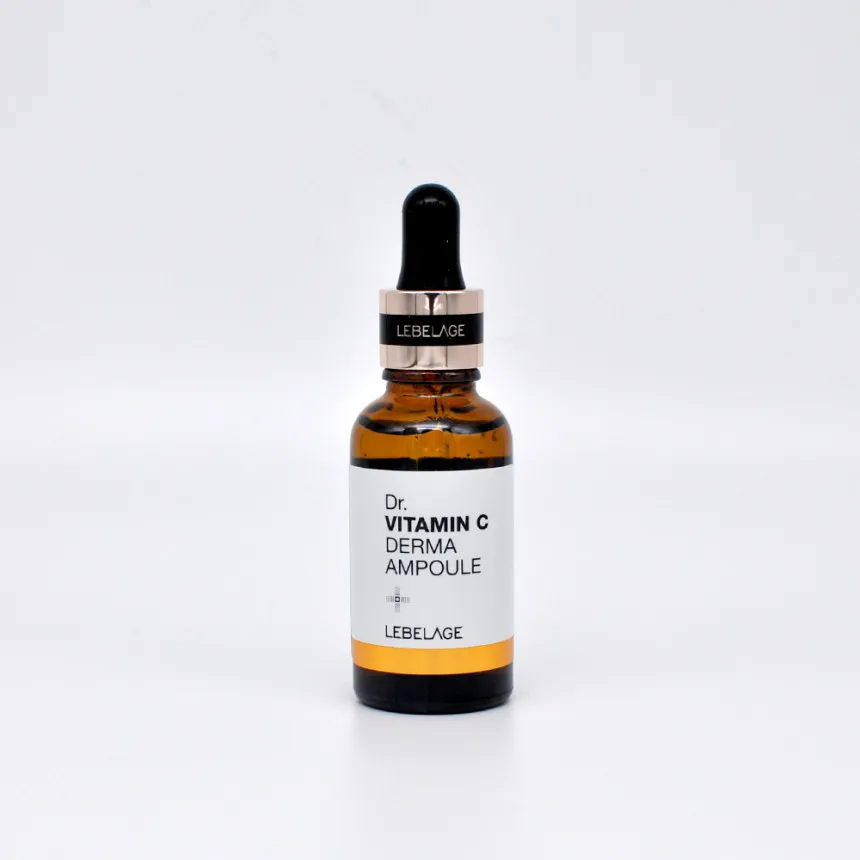 LEBELAGE Dr. Vitamin C Derm Ampoule Whitening and Anti-Wrinkle Face Cream for Women Contains Glycerin for Home Use
