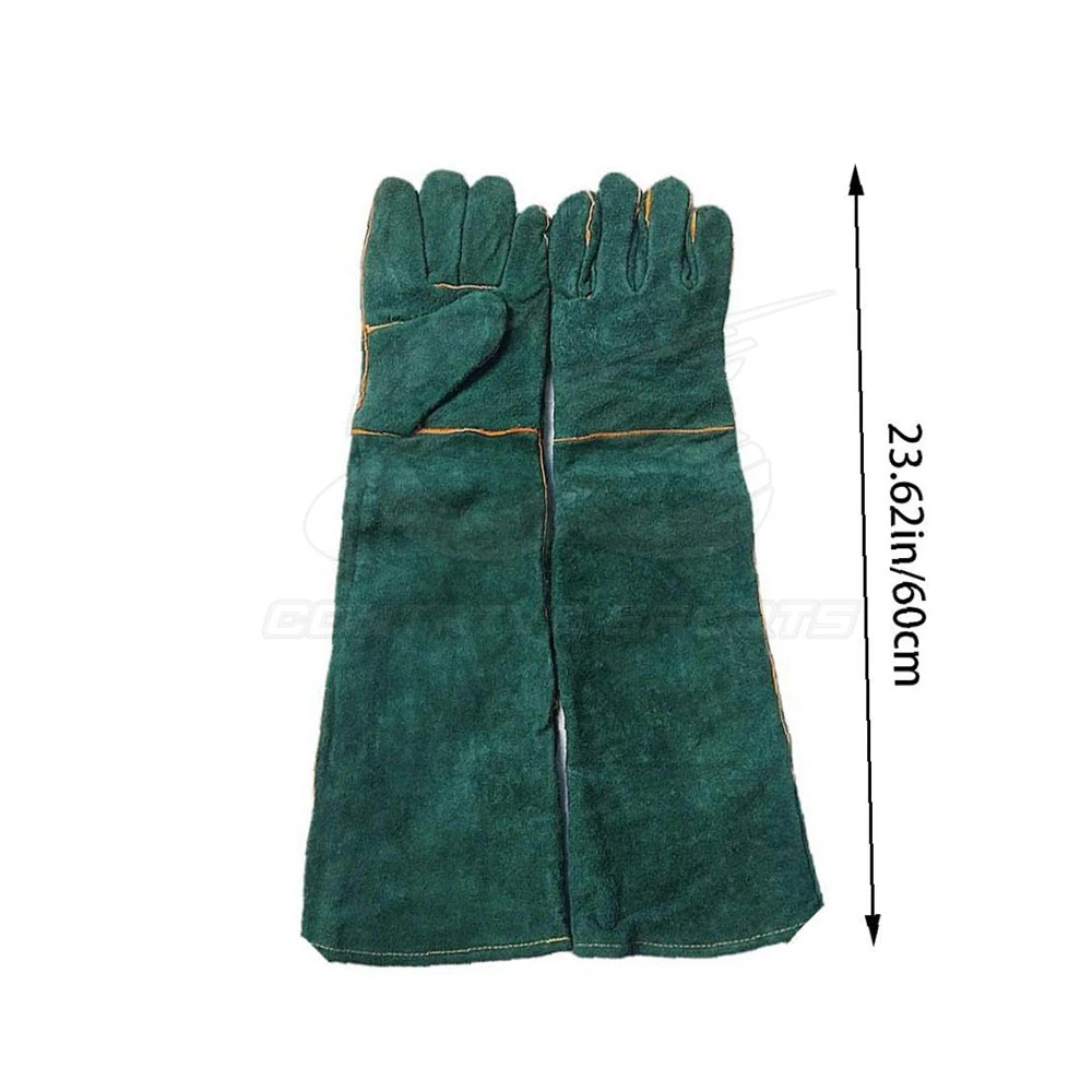 TIG Argon Anti Heat Welding Hand Gloves Cowhide Leather Orange Safety Gloves With Cotton Lining