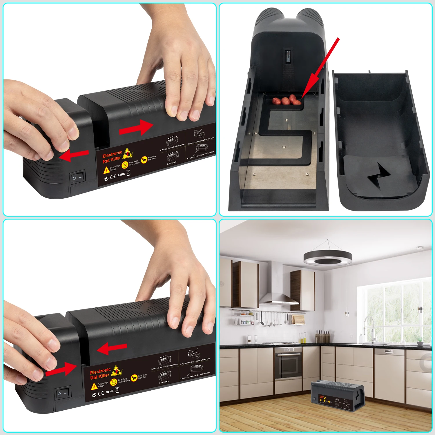 Powerful Voltage Reusable Traps Rat Device Rechargeable Mouse Killer Auto Electronic Rat Trap  Indoor
