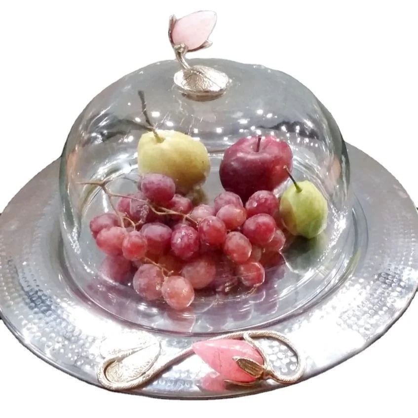Luxury Stainless Steel Fruit And Cake Stand With Glass Led  Kitchen & Table Decorative Fruit Stand  Fruit Stand