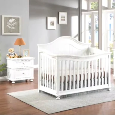 Safty Fast Delivery From Vietnam Manufacturer Cribs Hot sale Movable Convertible Luxury Kids Cribs Baby Cot Wooden Children Bed