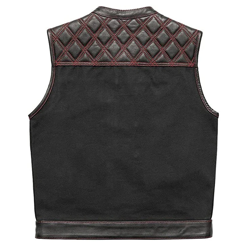 New Arrival Men Genuine Leather Motorcycle Biker Vest Quilted With Men Leather Fashion Vest Premium quality cowhide leather