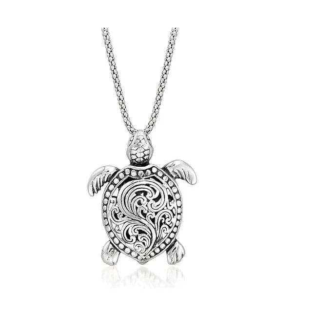 Best Selling New Design Sterling Silver plated Turtle Pendant Necklace for Womens Available at Wholesale Price