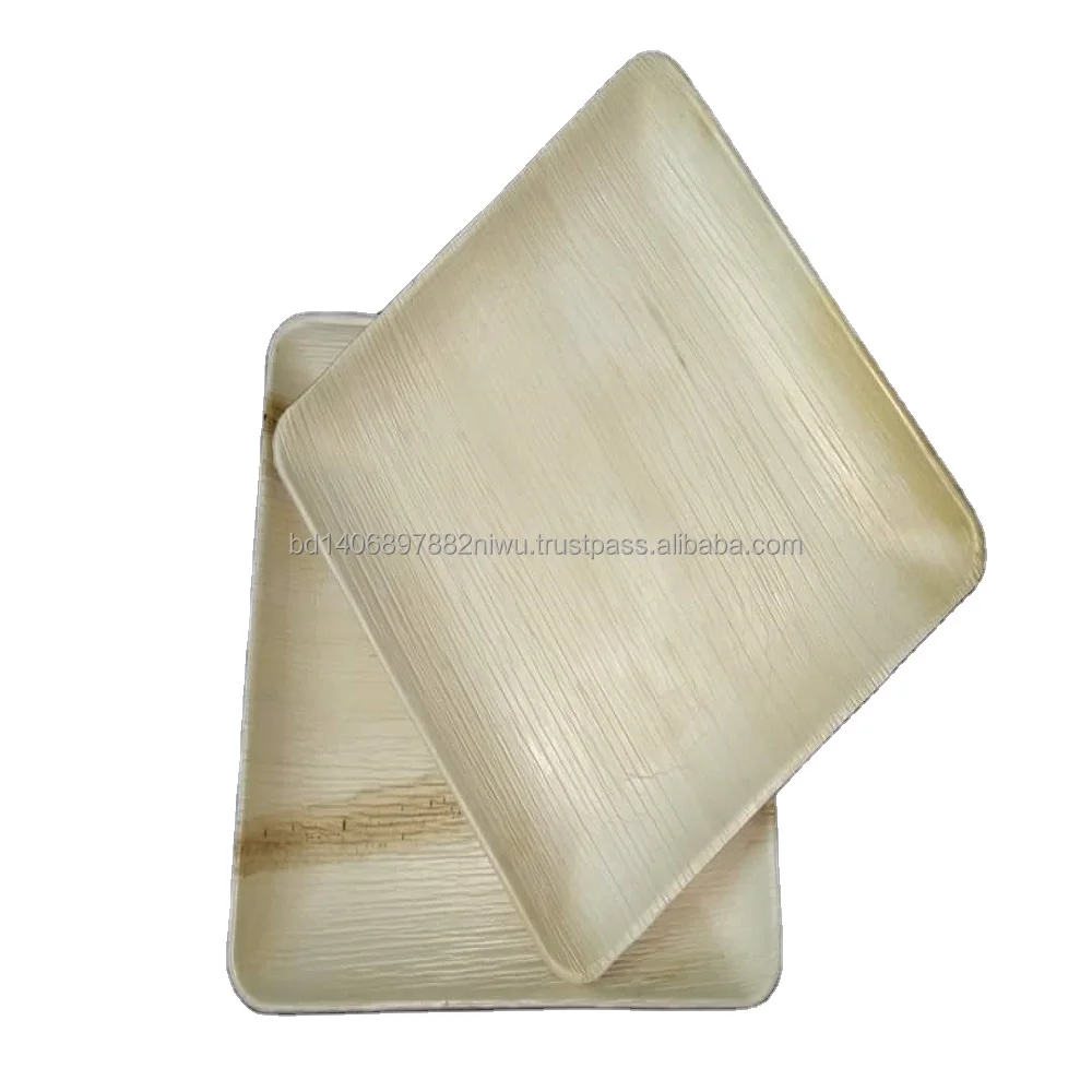 Natural Areca Palm Leaf Disposable Dinnerware Leaf Plates Match Spoon Knife Fork Napkin Cup Areca Palm Leaf Plates & Bowls