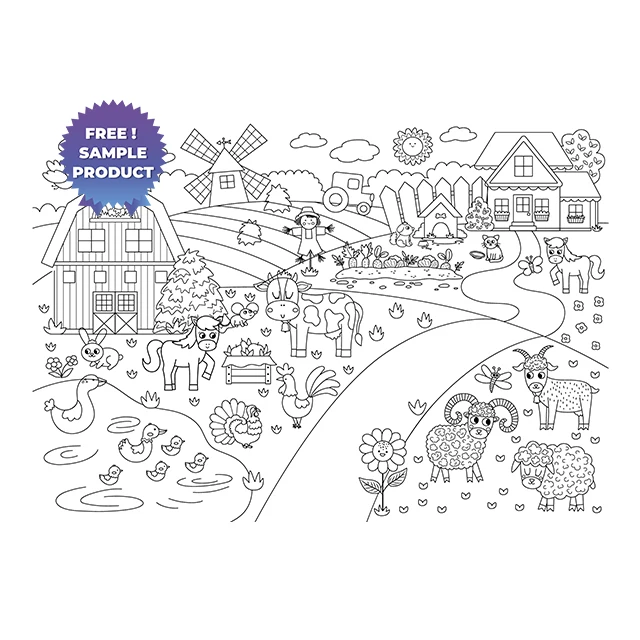 Dry Erase Kids Painting Activity Decal Model-2 Reusable Durable Polystyrene Material Holds The Surface With Static Electricity