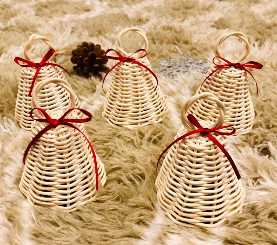 Best Seller Cheap Price Handmade Rattan Bell Christmas Bell For Home Decoration 2022