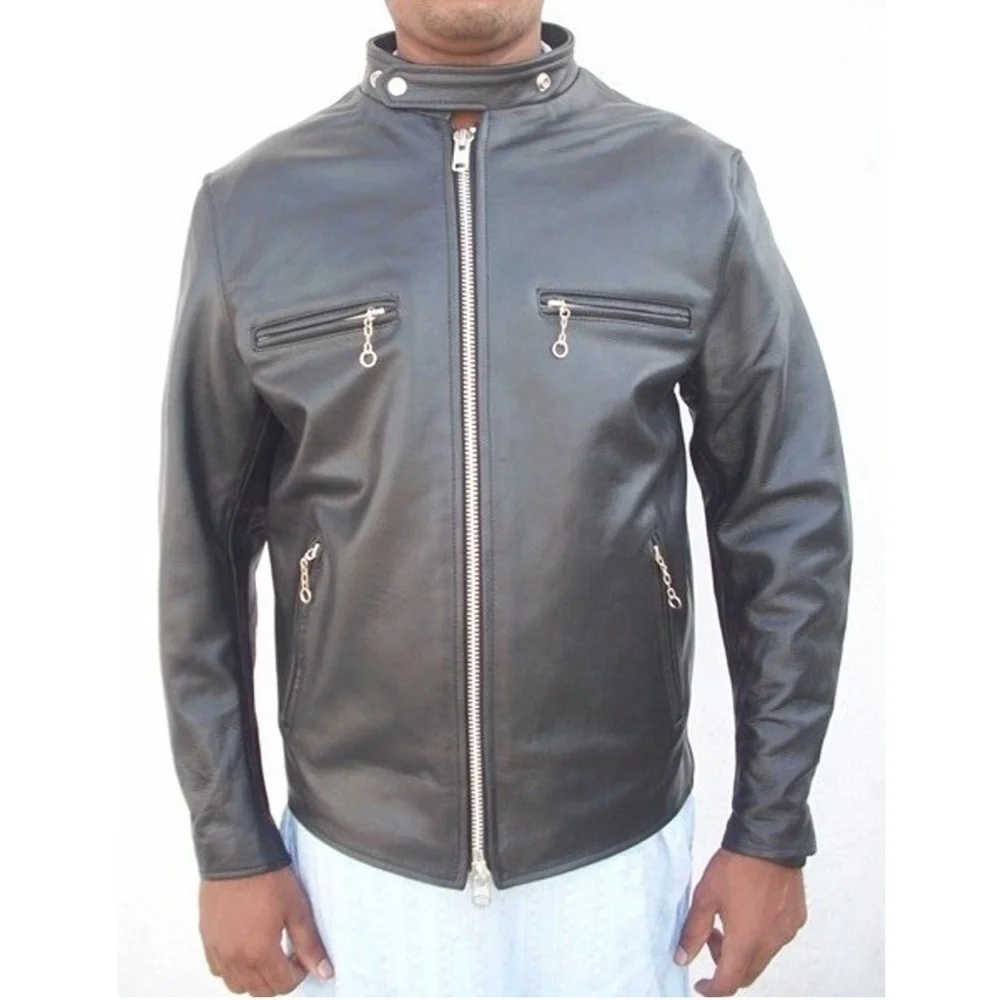 Premium quality custom color Cowhide Leather full safety Motorbike jacket Vintage winter jacket USA 2023