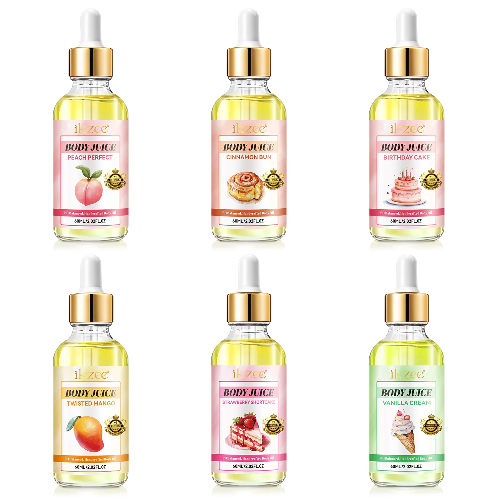 Private Label Nourish Skin Anti-Aging Firming Cinnamon Bun Scented Peach Perfec Body Juice Oil For Women PH Balance And Wetness