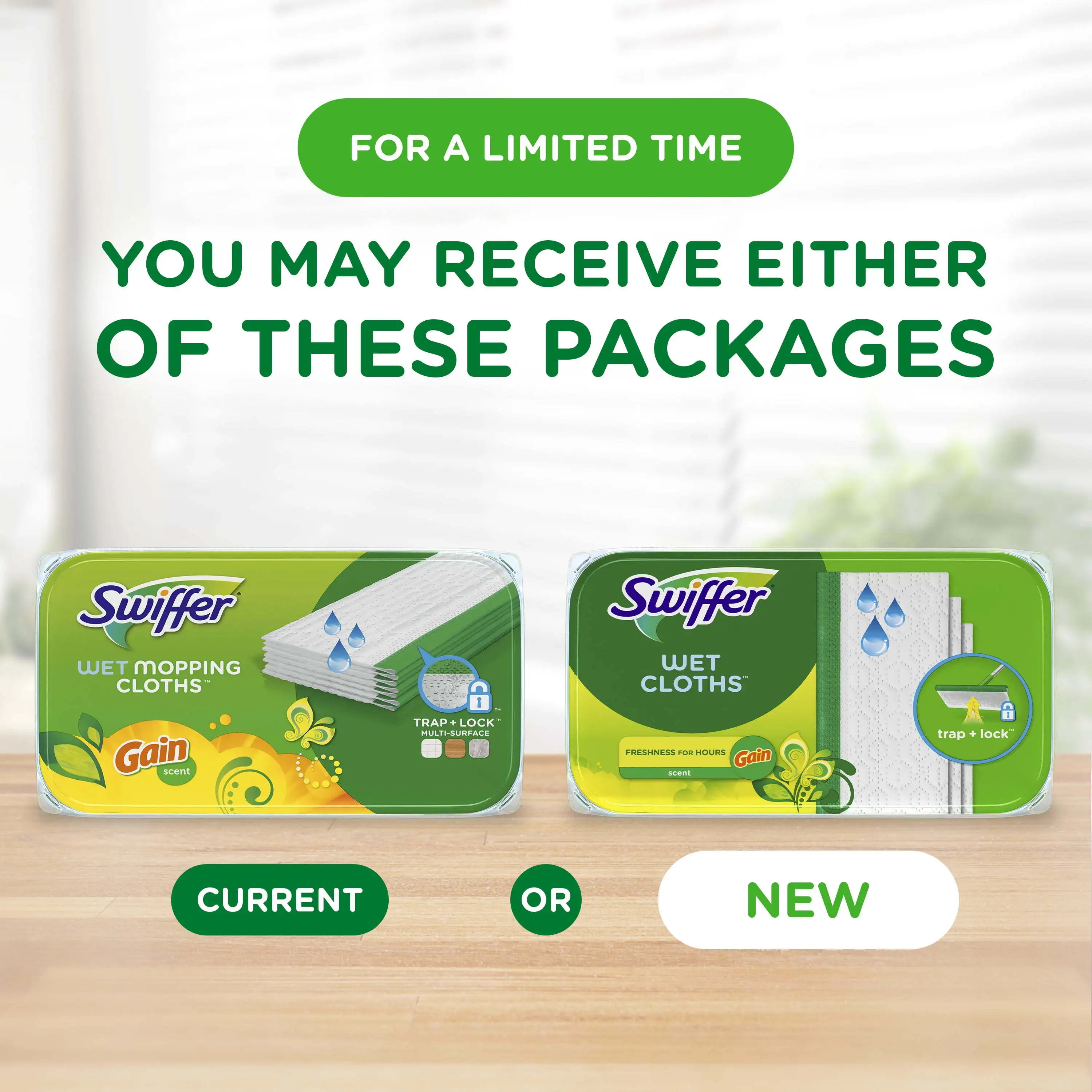 Swiffer Sweep + Mop, Wet Pads Refill, Floor Cleaner, Cleaning Cloths, Gain, 24ct