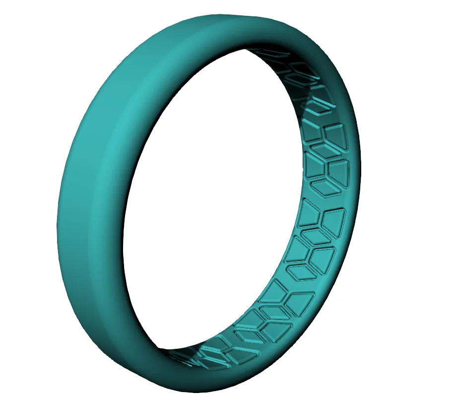 Hot Selling Customized Sport Silicone Finger Rings Breathable Airflow Inner Grooves Step Edge Design Silicone Rings
