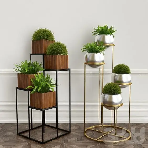 Plant Pot Home Cheap Artificial Indoor White Garden Wholesale Iron Metal Adjustable Stand Ceramic Planters & Flower Plant Pot