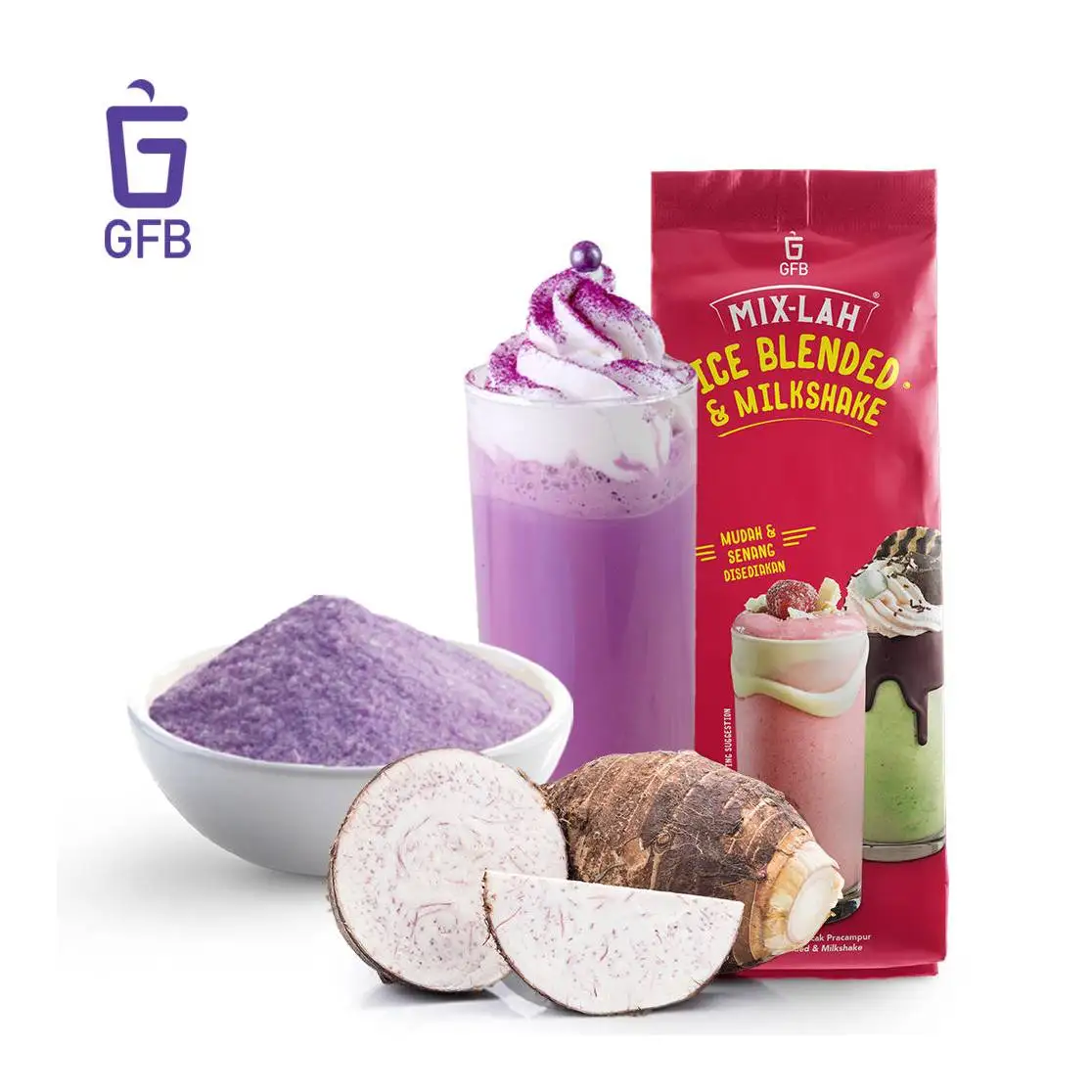 Top Quality 100% Halal Yam Taro Bubble Tea Instant Premix Powder 1kg Malaysia Wholesale Manufacturer F&B & HORECA Supplier